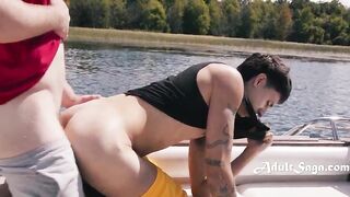 Superlatively good Buds Bust Nuts Jointly on Boat - Str8 to HOMO!