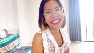 Petite Oriental Angel Gets Her Glasses Bawdy with Spunk