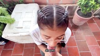 Training a strange brunette hair fitness model with a ideal body. Spanish porn