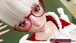 Hot Elf Hotty Tomoki in Christmas Cosplay CG Manga - Giving a kiss Tease with Masturbation, G-Spot Masturbation, Hose Fetish