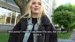 Public Agent Hawt blond student drilled doggystyle in forest for money