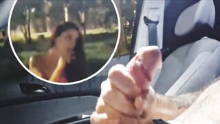 Public display of my jock! I came during the time that looking at a pretty woman at the bus stop.