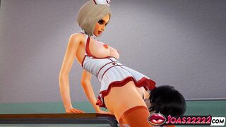 Adult Porn Animation Nurse in Sexy Costume - Giant Bazookas Massage, Licking Juicy Unshaved Twat, Anal Toy Stimulation Ending in a Squirt Animation