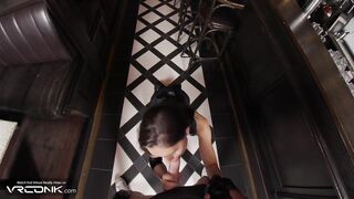 VR Conk: Slim Chick With Hairless Snatch Sucks and Rides a Biggest Schlong in Resident Cruel Cosplay Porn