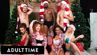ADULT TIME - EAGER CHRISTMAS FUCKFEST! With Lauren Phillips, Kira Noir, Kenna James, and April Olsen