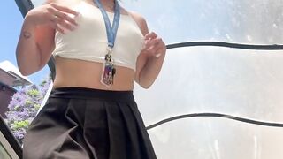 Silly Argentinian wench walking down the street with an anal intercourse