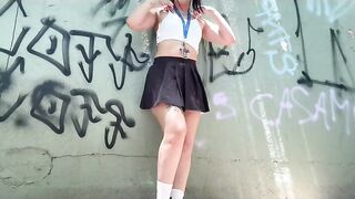 Silly Argentinian wench walking down the street with an anal intercourse