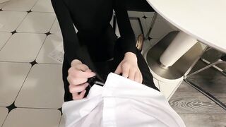 The boss put his trans secretary on his knees and gave her a mouthful - Anna Rose