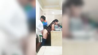 Domestic worker banging and sucking her boss's schlong