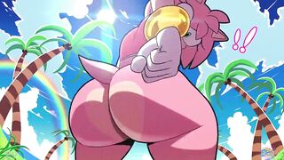 Amy's wench slaps her corpulent, fleshy, moist booty