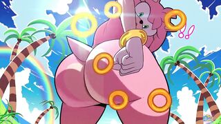 Amy's wench slaps her corpulent, fleshy, moist booty