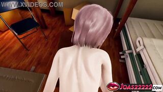 Anime Sexy Hentai Waifu Mei in Hose - Have a fun Thighjob Service For Penis, Desk Doggy position Sex, and Intensive Anal Piledriver Ending with Cum Inside Constricted Butt In Babe Choose two