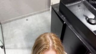 Stepsister asks for cum on her face whilst no one is at home