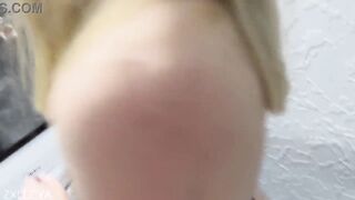 Stepsister asks for cum on her face whilst no one is at home