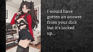 Rin Tohsaka feminizes u into her tractable sissy and trains u to take jocks (joi cei)