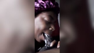 Black ebony chick fellatio bbc sloppy