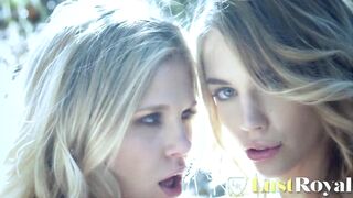 blond divas indulge in a lesbo session