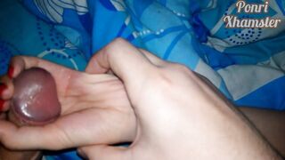 Stepsister's hand secretly helps me cum two times