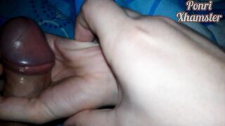 Stepsister's hand secretly helps me cum two times