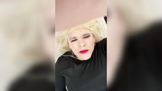 Sissy crossdressing Madison CD rides a BBC vibrator as this babe Crossdresser in underware and nylons