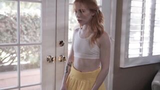 Redhead teen Medi Collins screws with her tennis trainer