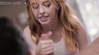 Redhead teen Medi Collins screws with her tennis trainer