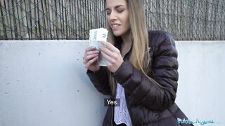 Public Agent Eveline Dellai screws a stranger for his casino winnings