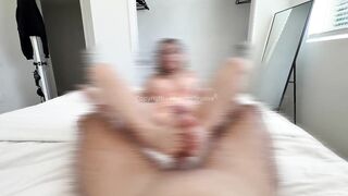 That babe masturbates her brother-in-law with her feet and makes him have a fun