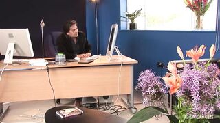 Secretary gets her snatch licked and screwed by her boss