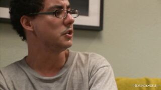 Boyfriend likes watching his lascivious GF suck and bang in front of him