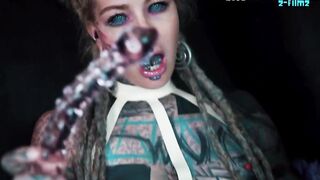 Slender Inked TEEN Masturbation Squirts Gaping and Prolapse Solo Play