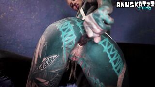 Slender Inked TEEN Masturbation Squirts Gaping and Prolapse Solo Play