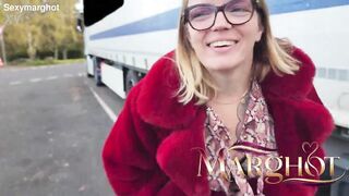 Exhibitionist Parking Lot: Trucker Spots Me and Screws Me Like a Bitch in His Truck Cab