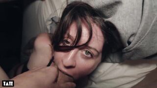 that babe likes to get used by large white rod, no compassion for her taut twat