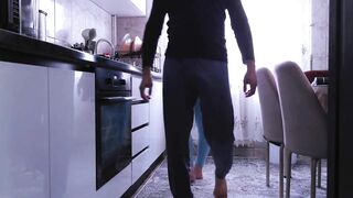 Roommate Bangs Me Hard In The Kitchen! No breakfast for this day, merely creampie!