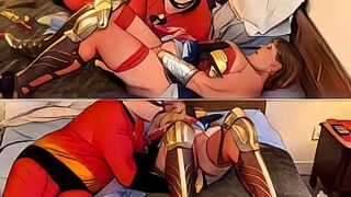 Old aged in AI animation as Wonder Woman is Mr Incredible’s favourite raunchy partner! That guy loves orgasming & cumming in her!
