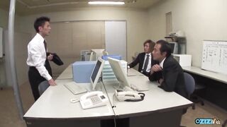 The maid awaits her employer's return previous to attending to him and his associates