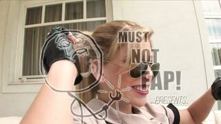 Tugjob police & jizz flow college cutie meet in a legendary large dong three-some