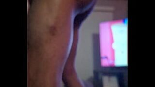 Thick nerdy White Cutie in glasses getting used to Ebony penis being in her backdoor