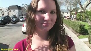 Curvy teen 1st time screw van banged