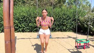 Petite Lalin girl Playground Pickup for Foot Fetish Screw