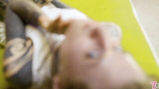 Tattooed Angel Swallows Lengthy Rod Entire and Cum inside Her Twat