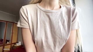 Sexy step sister helped me cum quickly in her pants using her constricted twat