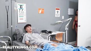 REALITY KINGS - Hot Nurse Lissa Aires Delivers Steamy Bedside Care And Titty Therapy For Her Fortunate Patient