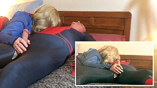 Aged DC-Marvel cosplay crossover: Supergirl gives Spiderman a oral