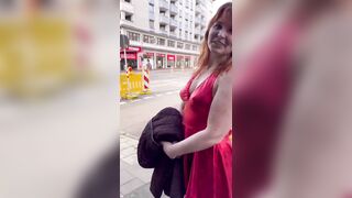 Excited look walk outdoor