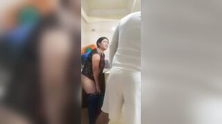 Maid drilled by her boss, my wife nearly caught us