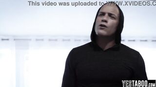 Lewd manipulative guy breaks in to a large titties MILFs abode and bangs her hardcore in there