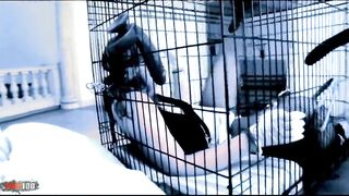 Mr Marcus: Kiara Marie Obese Golden-haired Large Breasts Banged by Large Ebony Rod Mr Marcus in Cage Jizz flow
