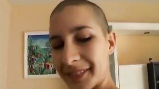 Wild Floozy with Hairless Head Takes Anal Banging